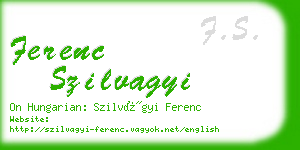 ferenc szilvagyi business card